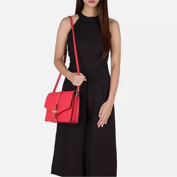 NEW KATE SPADE PARCHMENT DRIVE Josephine Red Pink Crossbody Purse Geranium - Picture 2 of 16